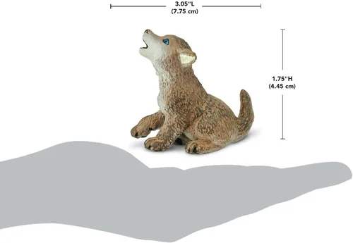 Vista 3 de Safari Ltd. Figura de cachorro de lobo, figura detallada de plástico de 1.85 pulgadas, juguete divertido para niños, niñas y niños a partir de 1 año