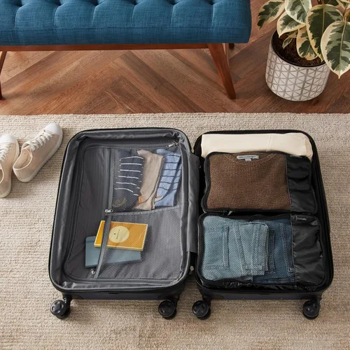 Vista 6 de Tienda Basics - Juego de 4 cubos de organizador de viaje, tamaño mediano, Negro, M
