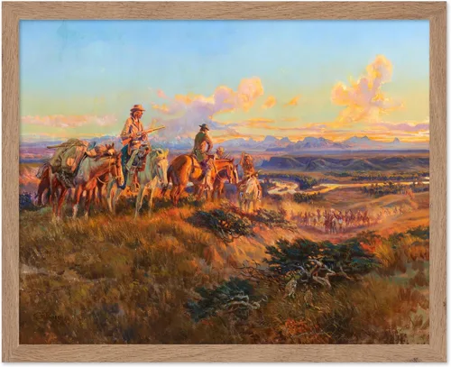 Vista 76 de Poster Master Póster vintage de The Lookout, estampado retro de vaquero, arte occidental, arte del salvaje oeste, arte de equitación, regalo