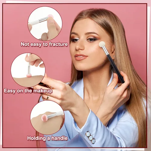 Vista 4 de Skyley Juego de brochas de maquillaje de esponja de belleza, aplicador de esponja, cepillo corrector, cepillo de maquillaje de cabeza suave, cepillo