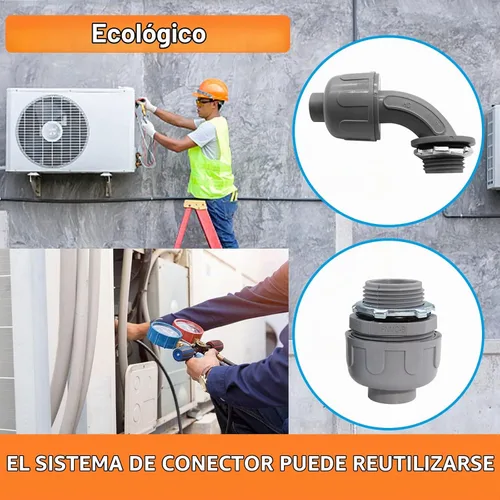 Vista 6 de Conector hermético de líquido de 3/4 pulgadas, accesorios de conducto eléctrico de PVC, conector de conducto flexible recto de 180 grados