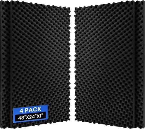 Vista 9 de Focusound Paquete de 18 paneles de espuma acústica, paneles de espuma a prueba de sonido para cajas de huevos de 2 x 12 x 12 pulgadas, paneles