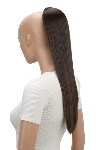 Vista 11 de CAISHA Extensión de cola de caballo de 22" con cordón voluminoso Straigtht negro-marrón PH503