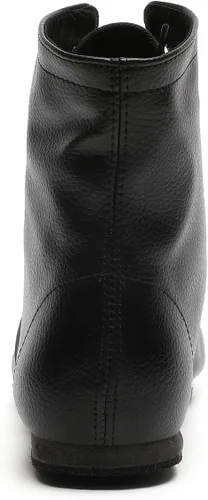 Vista 3 de Botas de jazz negras con suela dividida, zapatos de baile de cuero para niñas y niños (niños pequeñosniños grandes)