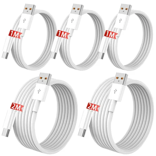 Vista 8 de Cable de carga rápida USB A a USB C, paquete de 5 unidades de 5 x 3.3 pies, cable de carga, transmisión de datos, compatible con iPhone 17/16/15