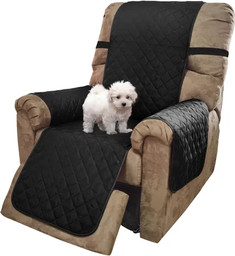 Vista 90 de U-NICE HOME Funda para sillón reclinable, reversible, con correas elásticas, resistente al agua, protege de perros y mascotas, sillón pequeño