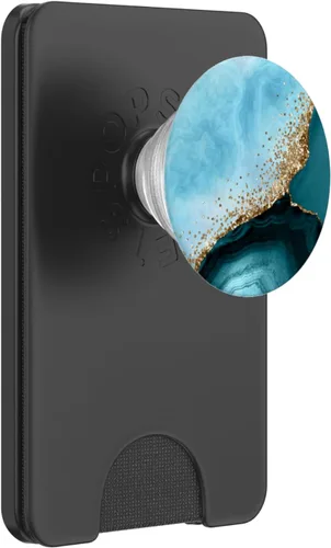 Vista 7 de PopSockets de mármol de ágata dorada intercambiable PopGrip