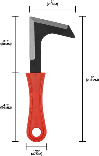 Vista 4 de Zenport K111 Crack Weeder, calzada, herramienta de deshierbe de paseo lateral, acero al carbono, hoja en forma de L, naranja