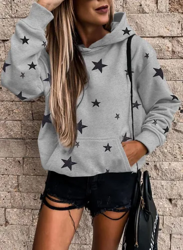Vista 2 de Asvivid Sudadera con capucha para mujer, de manga larga, ligera, holgada, con bolsillo