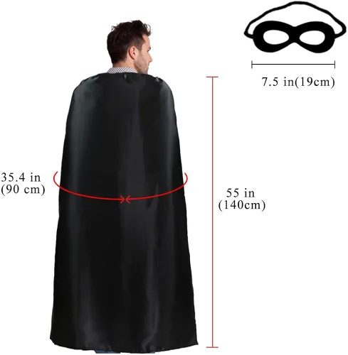 Vista 5 de D.Q.Z Adults Superhero-Cape and Mask for Men Women - Masquerade Super Hero Spirit Day Team Dress-Up Costume Party Favors