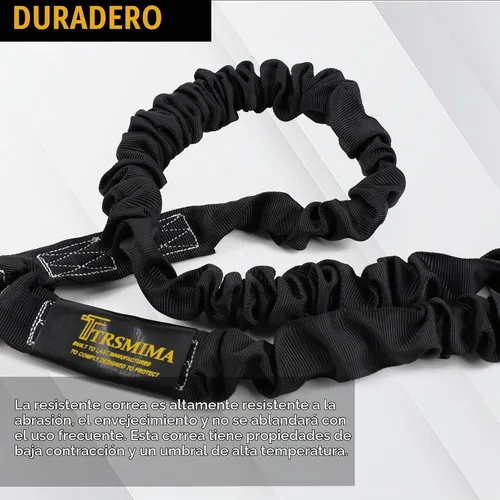 Vista 4 de TRSMIMA Arnés de Seguridad con Cordón Retráctil - Protección contra Caídas Correa para Escalada de Árboles 6 FT Doble Pierna con Absorción