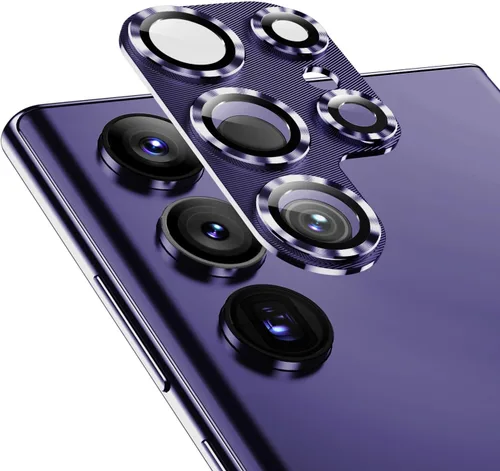 Vista 14 de Korecase Diseñado para Samsung Galaxy S23 Ultra Protector de lente de cámara Película de lente de vidrio templado, cubierta de cámara de metal