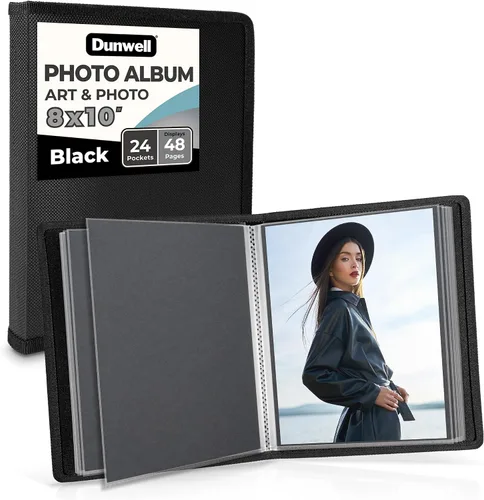Vista 17 de Álbum de fotos Dunwell 4x6 (2 paquetes, negro), papel de montaje, pequeño portafolio de arte de 4 x 6, carpeta de presentación con 24 fundas