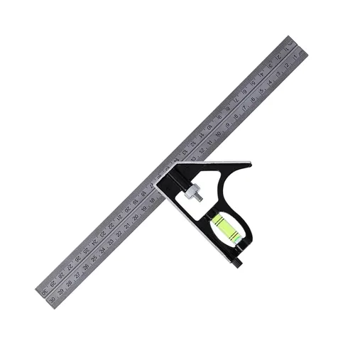 Vista 3 de Kit de combinación de reglas, herramienta de medición combinada de corte y perforación Cuerpo de metal para carpintería, carpintería, maquinistas