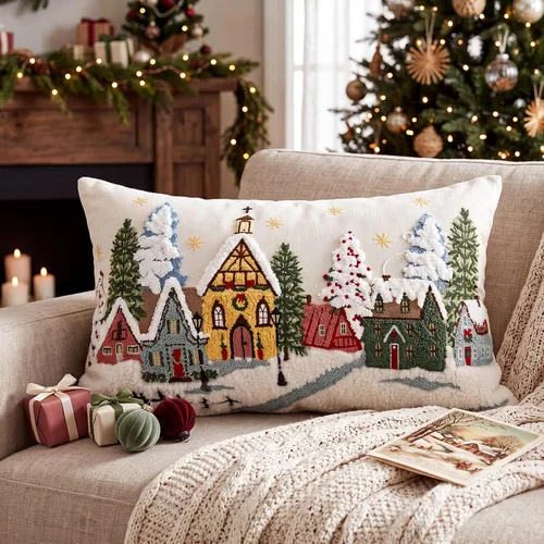 Vista 15 de Boao Merry & Bright - Fundas de almohada lumbar de 12 x 24 pulgadas Rojo Blanco