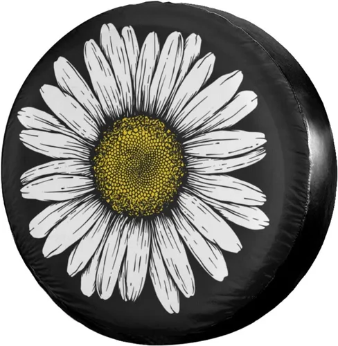 Vista 21 de Cubierta de Neumático de Repuesto de Flor de Girasol con Bandera Americana A Prueba de Polvo Cubierta de Neumático de Rueda Se Ajusta a Remolque