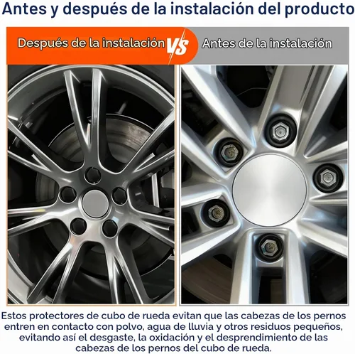 Vista 5 de 20 cubiertas para tuercas de llanta de 0.669 in, tapas hexagonales para pernos de rueda, cubierta de protección contra el óxido y el polvo