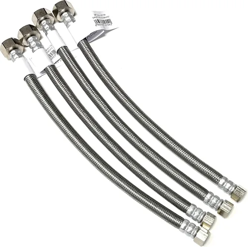 Vista 8 de Conector de línea de suministro de agua para grifo de acero inoxidable trenzado, línea de suministro para grifo - rosca de compresión hembra de 3/8