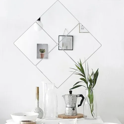Vista 7 de JUNEBRUSHS Paquete de 4 Espejos Acrílicos Autoadhesivos, Azulejos de Espejo de 12X 12 Pulgadas, Láminas de Espejos de Plástico Flexibles Adhesivas a
