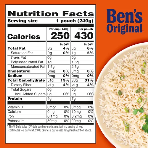Vista 11 de BEN'S ORIGINAL Arroz Jazmín Listo para Comer, Arroz Fácil para la Cena, Bolsa de 8.5 oz (Paquete de 12)
