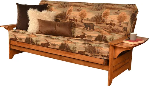 Vista 3 de Kodiak Furniture Futón Phoenix con colchón de tela canadiense en marrón/Barbados