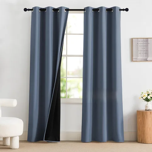 Vista 61 de NICETOWN Cortinas 100% Opacas Cortas de 36 Pulgadas de Largo para Dormitorio, Privacidad Aislamiento Térmico con Ojales Cortinas de Ventana
