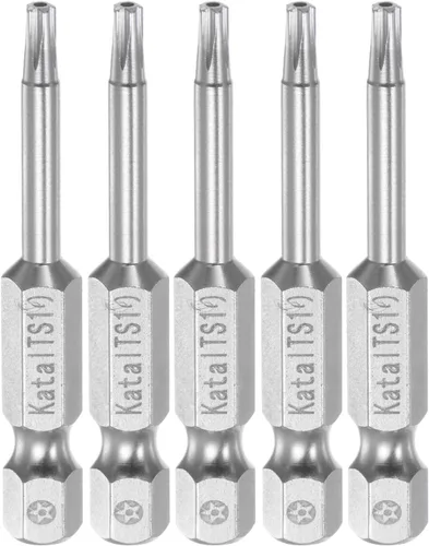 Vista 11 de HARFINGTON 5pcs TS6 Magnetic Security Star 5 Puntas Destornillador Punta 1/4" Hex Shank 2" Longitud