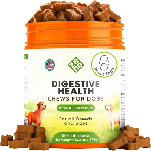 Vista 9 de ZENO Probióticos masticables para perros, 150 piezas, apoyo para la salud digestiva e intestinal, masticables probióticos para perros con enzimas e