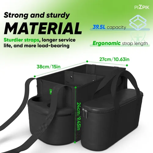 Vista 6 de Plzpik Organizador grande para asiento de automóvil con bolsa enfriadora extraíble para el asiento delantero o trasero para niños y adultos.