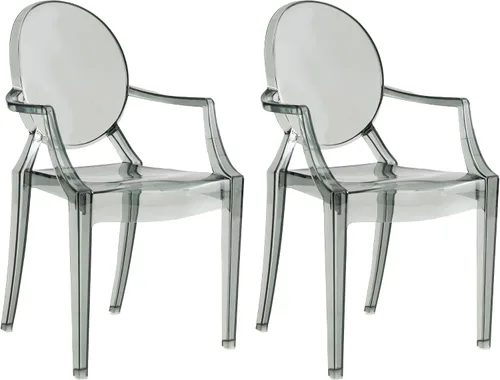 Vista 10 de JOON Paquete de 2 sillas fantasma para niños con reposabrazos transparentes, 25 x 13 x 14.5 pulgadas, material de policarbonato, altura del asiento