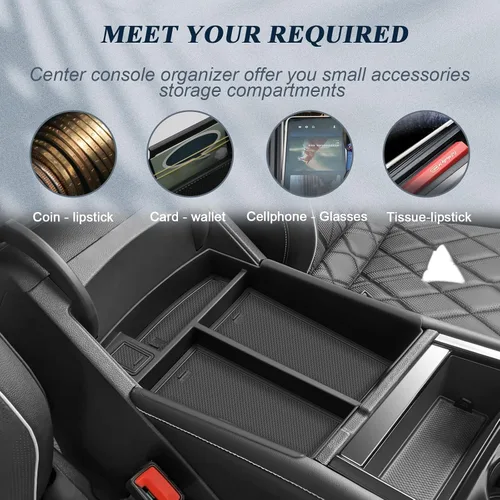 Vista 3 de BIBIBO Organizador de consola central VW Atlas 2024 para bandeja de consola Volkswagen Atlas 2024 + 2024 Atlas 2024, organizador de palets