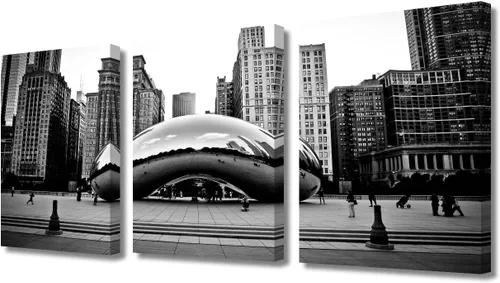 Vista 19 de TUMOVO Cuadros de la ciudad de Nueva York, arte de pared en blanco y negro, 3 paneles, rascacielos del centro de América, impresiones artísticas
