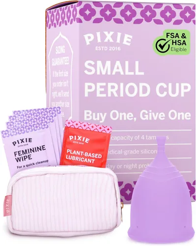 Vista 17 de Copa menstrual de Pixie - Sin metales ni toxinas - Clasificada como la más suave y reutilizable - Uso de 12 horas - 100% de silicona de grado médico