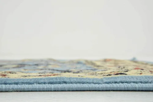 Vista 11 de Unique Loom Kashan Collection - Alfombra tradicional con diseño floral, color negro Celeste/azul marino
