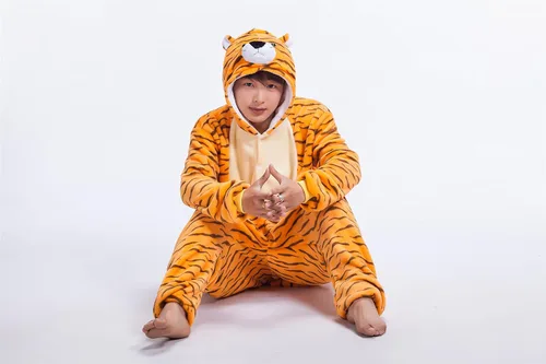 Vista 7 de Pijama de tigre para adultos, sudadera con capucha Kigurumi