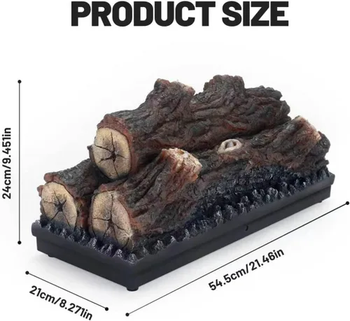 Vista 2 de Chimenea eléctrica con efecto de llama realista, bloque de llama incrustado de 21.46 x 9.45 x 8.27 pulgadas, control remoto USB, colocación