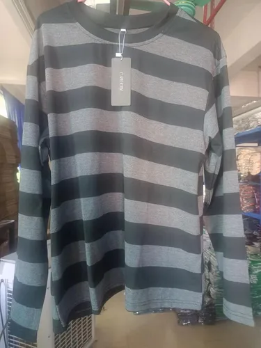 Vista 6 de Chvity Harajuku - Camisetas de manga larga para mujer, estilo casual, cuello redondo, bloque de color, rayas