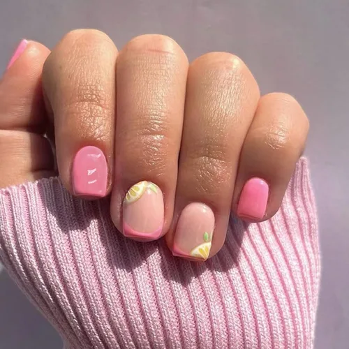 Vista 42 de Uñas postizas a presión con punta francesa, uñas postizas cuadradas cortas con diseños de cuentas de flores 3D, uñas blancas a presión, uñas Blanco