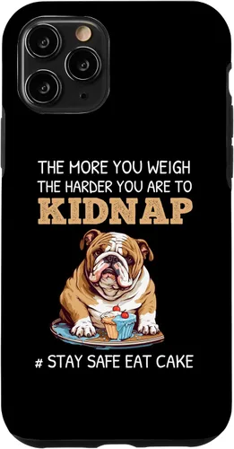 Vista 29 de English Bulldog Dog Lover Funny Quote Stay Safe Eat Cake Case for iPhone 17