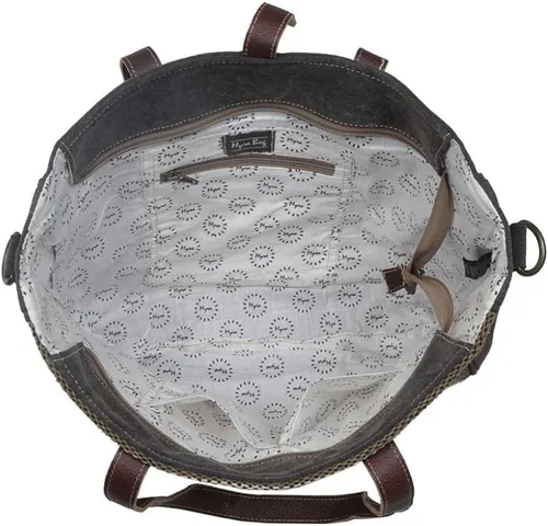 Vista 6 de Myra Bag Bolso de fin de semana rústico algodón y cuero reciclados S-2801, Varios