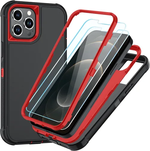 Vista 65 de SunStory Funda compatible con iPhone 11 con protector de pantalla HD, 3 capas de alta resistencia de cuerpo completo, funda protectora híbrida 3