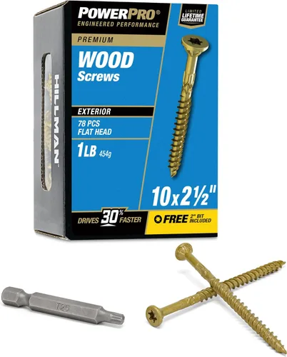 Vista 12 de Power Pro Tornillos de madera para exteriores de alta calidad, tornillos de cubierta multiusos #8 x 1-1/2 pulgadas para proyectos al aire libre