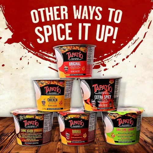 Vista 6 de Tapatío Ramen Noodle Soup, sabor a Birria - Cuenco grande apto para microondas, 3.88 oz. (110g), paquete de 6