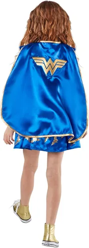 Vista 2 de Rubie's DC Comics Wonder Woman - Vestido de disfraz para niña con capa y tiara