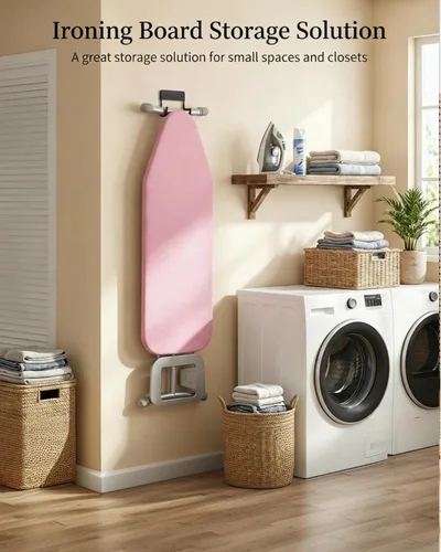 Vista 2 de BiJun Soporte de pared para tabla de planchar, colgador para tabla de planchar con 5 pulgadas de longitud, gancho para tabla de planchar, soporte