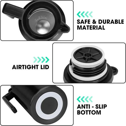 Vista 2 de ShineMe Jarra térmica de café, jarra de café de acero inoxidable de 40 onzas (1.2 L) para mantener líquidos calientes, tamaño de viaje, jarras