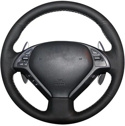 Vista 16 de Loncky - Funda de cuero para volante color beige, ajuste personalizado para Infiniti G37/ Infiniti G35/ Infiniti EX35 /Infiniti EX25/ Infiniti EX37