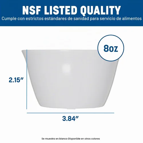 Vista 4 de Carlisle FoodService Products Dallas Ware - Tazón de plástico reutilizable para caldo para el hogar y el restaurante, melamina, 8 onzas, negro
