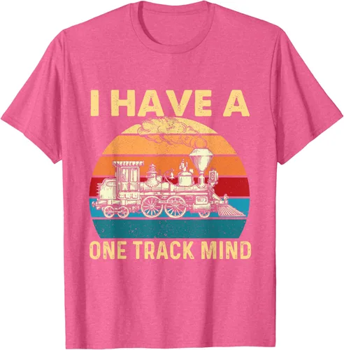 Vista 31 de Camiseta con texto en inglés "I Have A One Track Mind - Trainspotter Model Train Railroad, Negro, S