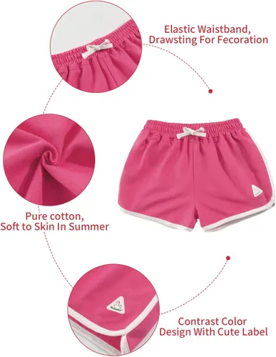 Vista 14 de Rolanko Pantalones cortos activos de delfín para niñas, paquete de 3 unidades, ciclismo, correr, verano, playa, atletismo, deportes, 4-14 años